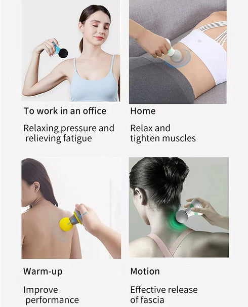 Jocaluyia 6 Mini Massage Gun, Portable Mini Massager USB Charging Electric Handheld Personal Massager with Speed