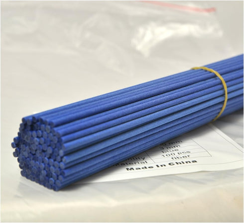Ougual 50 12" x3mm) Pieces Fiber Reed Diffuser Replacement Refill Sticks for Aroma Fragrance (Blue