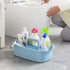 Large Portable Cleaning Supplies Caddy, Shower Basket Organizer with Handle, Plastic Bucket for Bathroom, Blue