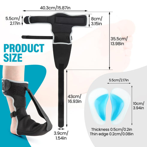 QWLWBU Plantar Fasciitis Night Splint Sock with Arch Supports,Adjustable Plantar Fasciitis Brace for Foot Drop, Heel