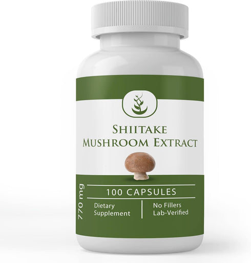 Pure Original Ingredients Shiitake Mushroom Extract (100 Capsules) - Lab Verified, No Additives or Fillers