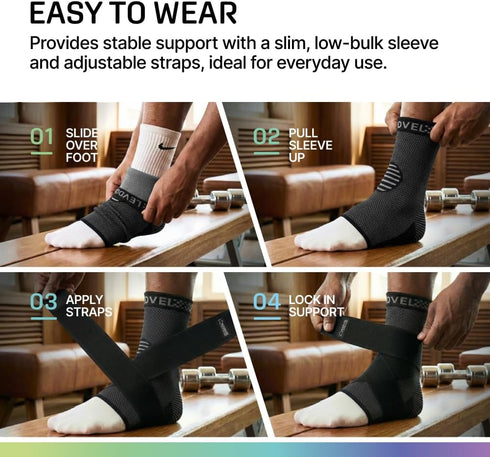 Modvel Ankle Brace for Women, Ankle Brace for Men, Ankle Support Compression Socks Foot Support Wrap, Sprained Ankle