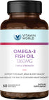 Vitamin World Triple Strength Omega 3 Fish Oil, 1360 mg Supplement, 950 mg Active Omega-3 Fatty Acids