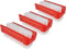 LOLA Products Hand & Nail Brush, 2 Sided Soft & Stiff with Comfortable No-Slip Grip, Red - 3 Pack