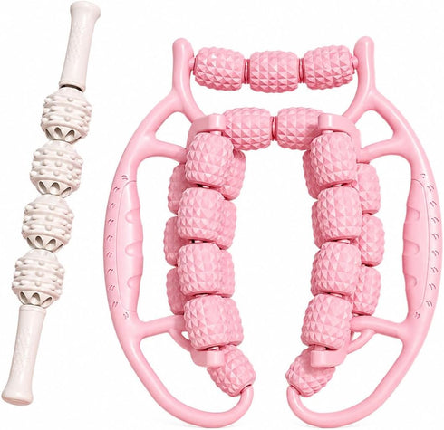 Qianlotushan Upgraded Leg Roller Massager, Open-Side Muscle Roller with 29 Textured Rollers, Ergonomic