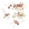 NUOBESTY 4Pcs Wedding Hair Clip Comb, Handmade Pearl Floral Leaf Hair Accessories for Women (Pink)