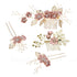 NUOBESTY 4Pcs Wedding Hair Clip Comb, Handmade Pearl Floral Leaf Hair Accessories for Women (Pink)