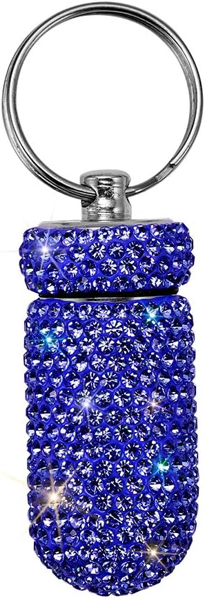Portable Pill Case with Keychain, Waterproof Pill Holder for Outdoor Camping, Royal Blue