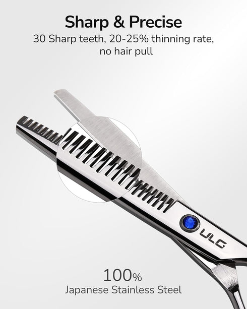ULG Professional Hair Thinning Scissors Barber’s Texturizing Shears, 6.5 inch Japanese Stainless Steel