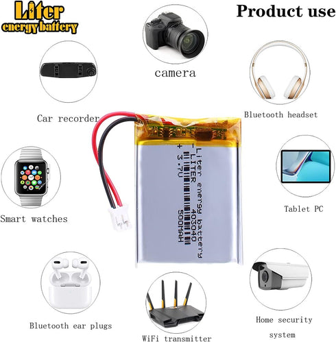 3.7V 500mAh Lipo Battery Rechargeable Lithium Polymer 403040 with JST Connector