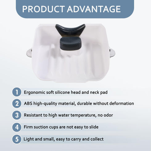 Nolasalon Portable Shampoo Basin for Kids, Baby, Children,Tear Free Hair Washing Basin Tray at Home(White)