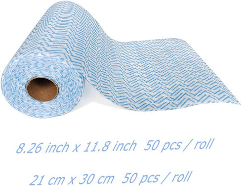 Disposable Cleaning Cloth Heavy Duty Rags, Reusable Household Cleaning Towels, 50 Sheets/Roll, 100 Pack