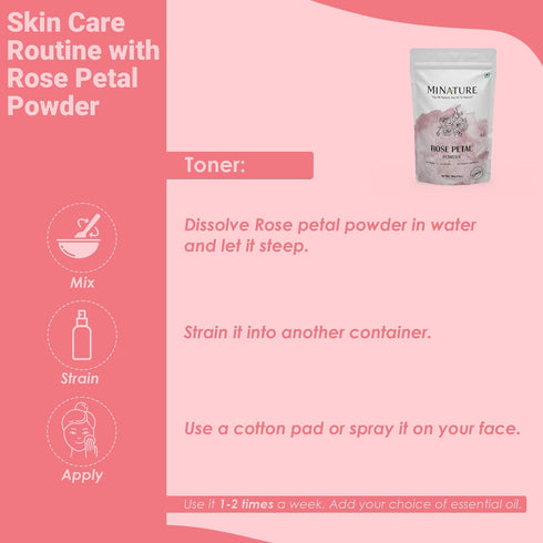 mi nature Rose Petal Powder | 227 g (8 oz) | 100% Natural & Pure | Skin Care | Chemical Free, No Preservatives