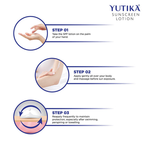 Yutika Sunscreen Lotion SPF 30 PA+++ for Women and Men, UVA & UVB Protection for Face and Body 100/3.53 Fl Oz