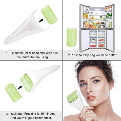 Ice Roller for Face & Eye Puffiness, Migraine Relief, Facial Massager for Women, Anti-Wrinkle Skin Care Product