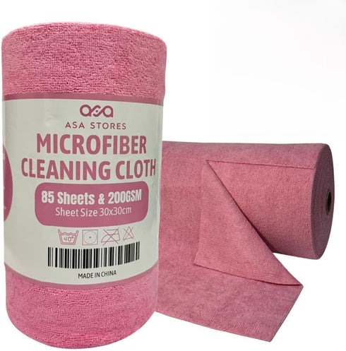 S Store ASA Stores Microfiber Cleaning Cloth Roll 85 Sheets, 200 GSM Reusable Paper