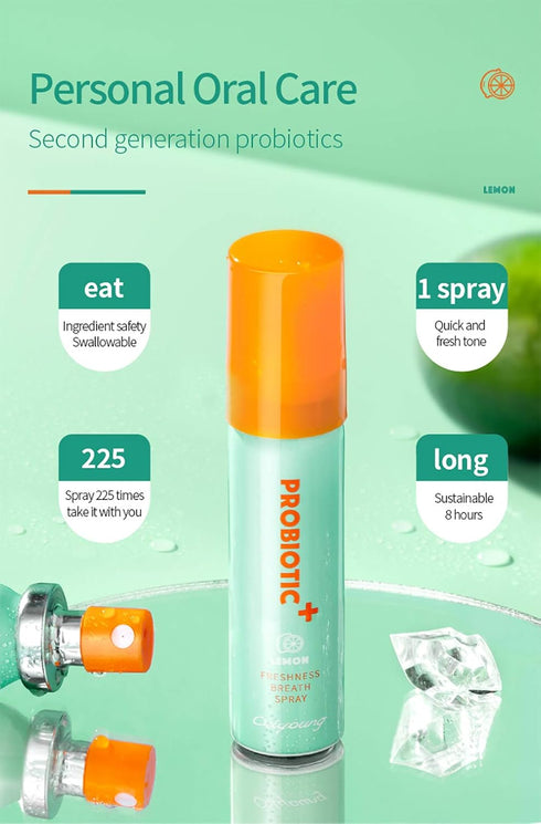 Breath Spray for Bad Breath, Mint Oral Care Health Spray for Dry Mouth, 0.5 fl.oz/Bottle (Pack of 2) with Surprise Gifts