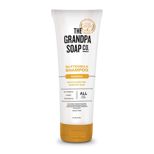 The Grandpa Soap Company Buttermilk Shampoo - Nourishing Formula with Honey & Avocado Oil, 8 Fl Oz