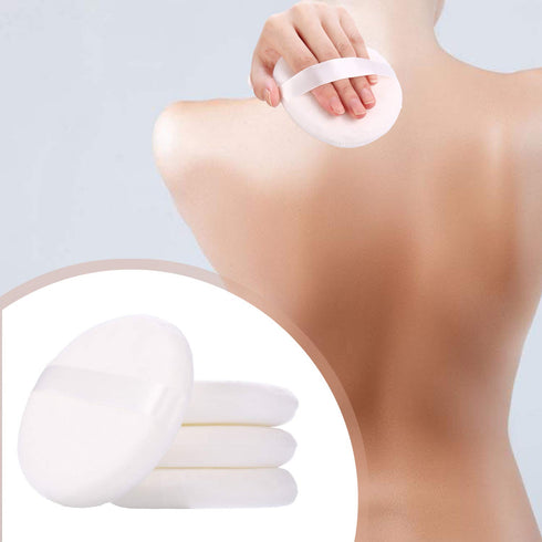 WSYUB Powder Puff, Ultra Soft Large Velour Body Powder Puffs, 4.13 inch, 4pcs, Round, White