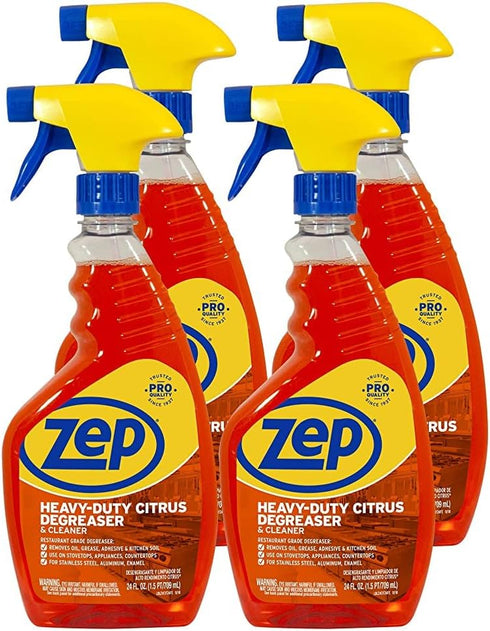 Zep Heavy-Duty Citrus Cleaner Spray Bottle, 24 Fl Oz (Pack of 4)