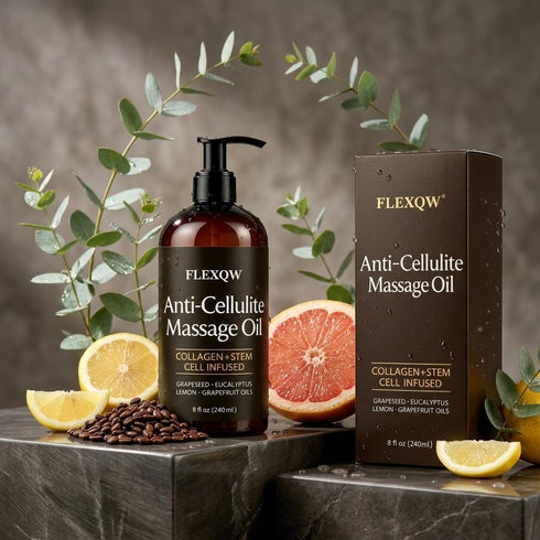 Lymphatic Drainage Massage Oil with Frankincense Essential Oil, Natural Anti Cellulite Body Oil for Massage Therapy