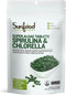 Sunfood Chlorella Spirulina Tablets - Vegan Green Algae Supplement, 2 oz Bag, Rich in Chlorophyll, Broken Cell Wall