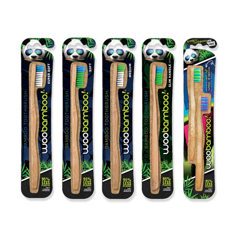 Woobamboo! Adult Super Soft Bamboo Toothbrush, Sustainable Bamboo, Plastic Negative (Pack of 1)