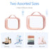 PACKISM TSA Approved Toiletry Bag - 180° Large Opening Clear Makeup Bags with Handle, Rose Pink