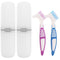 Healeved 2 Sets Denture with Toothbrush Cases, Small Double-Side Assorted Color Denture Cleaning