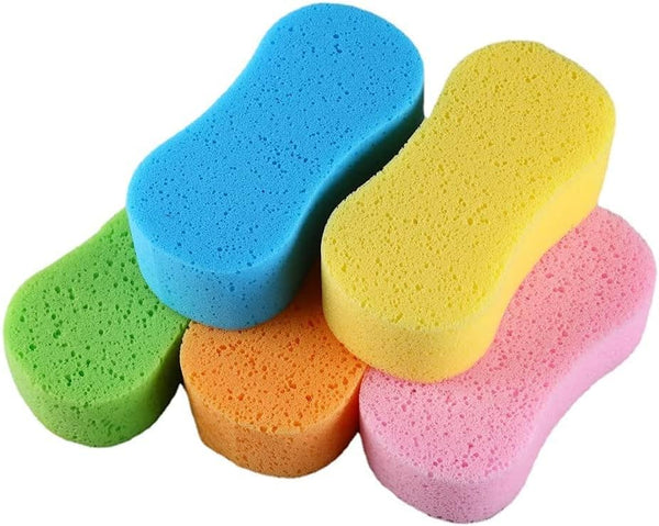 Car Wash Sponge, 3 Pack Extra Thick Large Colorful Cleaning Sponge for Bathroom, Kitchen, Bike, Boat (Random Mix)