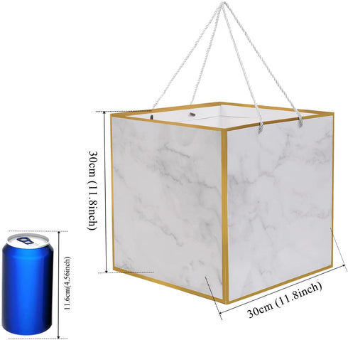 Superior Marble Extra Large Gift Bag, 11.8 inch Square Giant Reusable Gift Bag for Weddings and Birthdays