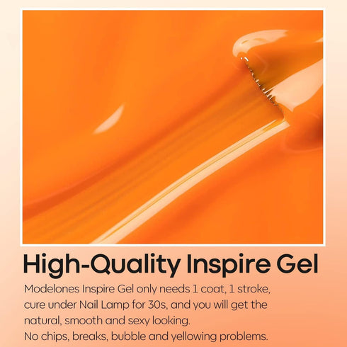 Modelones Fall Gel Nail Polish, 15 ML Bright Neon Yellow Orange Gel Polish, Soak OFF UV LED Nail Polish for Autumn