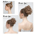 SARLA 2PCS Messy Hair Bun Pieces Wavy Curly Synthetic Updo Scrunchies Ponytail Extension (Medium Brown)