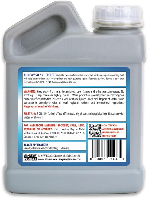 AL-NEW Step 2 Protect, Restoration Solution for Outdoor Furniture, Garage Doors, Window Frames, 16 Ounce