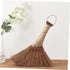 Small Soft Bristle Broom, Natural Cleaning Brush for Desktop, Household Duster, Light Brown Silk