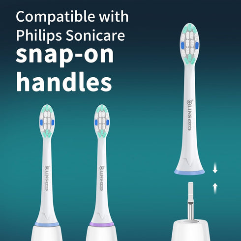 Replacement Heads for Philips Sonicare - Brush Head Compatible with Philips Sonicare Toothbrush Snap-on Handles, 8 Pack