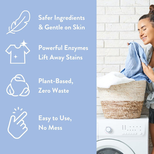 Molly’s Suds Laundry Detergent Sheets, 70 Loads (Ocean Mist) | Gentle on Sensitive Skin, Liquidless & Plastic-Free
