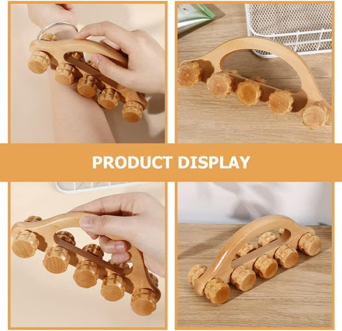 Healifty Wooden Massage Roller Ball Handheld Muscle Relief Tool for Back Neck Legs Portable Massager for Relief