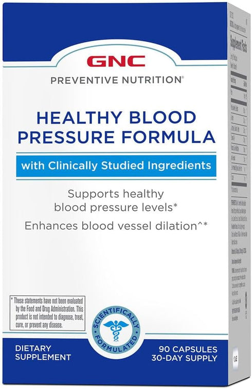 GNC Preventive Nutrition Healthy Blood Pressure Formula - 90 Capsules (30 Servings)