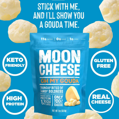 Pack, 100% 2 (Pack 3) Moon Cheese Variety Cheddar, Gouda & Pepper Jack, Crunchy, Protein-Rich Cheese Snack, Gluten
