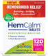 Boiron HemCalm Tablets for Hemorrhoid Relief - 120 Count for Pain, Itching, Swelling