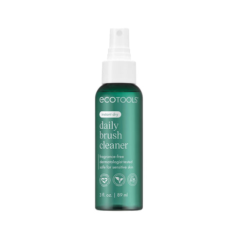 EcoTools Daily Brush Cleaner - Quick Drying Makeup Brush Cleanser Spray, Fragrance Free, Travel Size, TSA Approved
