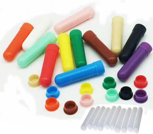 12 PCS Nasal Inhaler Tubes Kit with 12 Empty Tubes (with Wicks) & 2 Droppers