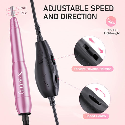 Portable Electric Nail Drill File Machine with Acrylic Nail Kit Set - Professional 20000rpm Manicure Pedicure