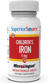 Superior Source Children’s Iron 5 mg, Quick Dissolve MicroLingual Tablets, 100 Count, Non-GMO
