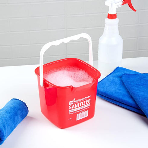 Restaurantware RW Clean 3 Quart Cleaning Bucket, Red Plastic Utility Bucket for Home or Commercial Use