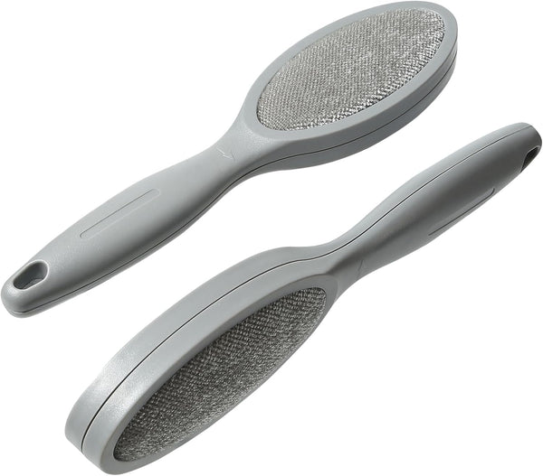 2 Pack Lint Brush Pet Hair Remover for Clothes and Couches, Dual Side, Gray