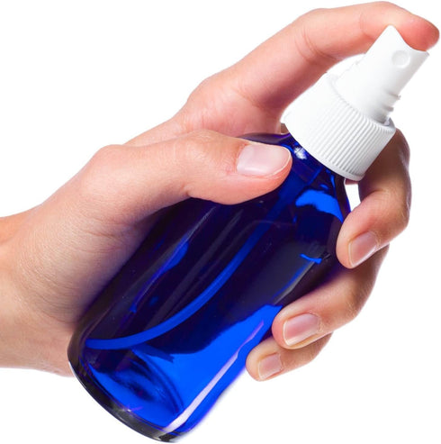 Lotus Light Pure Essential Oils in Blue Glass Bottle with Sprayer, 4 oz