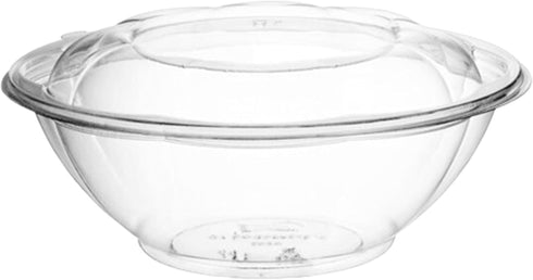 Mr Miracle Clear 18 Ounce Plastic Salad Bowls with Snap-On Lids. Pack 50. Airtight Disposable Salad Containers for Lunch, Meal Prep, Parties. Ideal as Disposable Salad Bowls with Lids by Mr Miracle