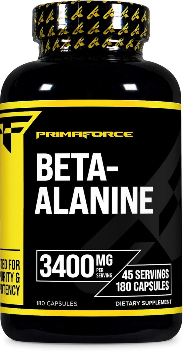 Primaforce Beta Alanine Capsules 3,400mg, 180 Capsules (45 Servings) - Potent Supplement